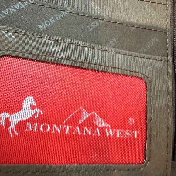 Montana West Red Leather Alligator Pattern Crossbody Wallet With Strap - Picture 8 of 11